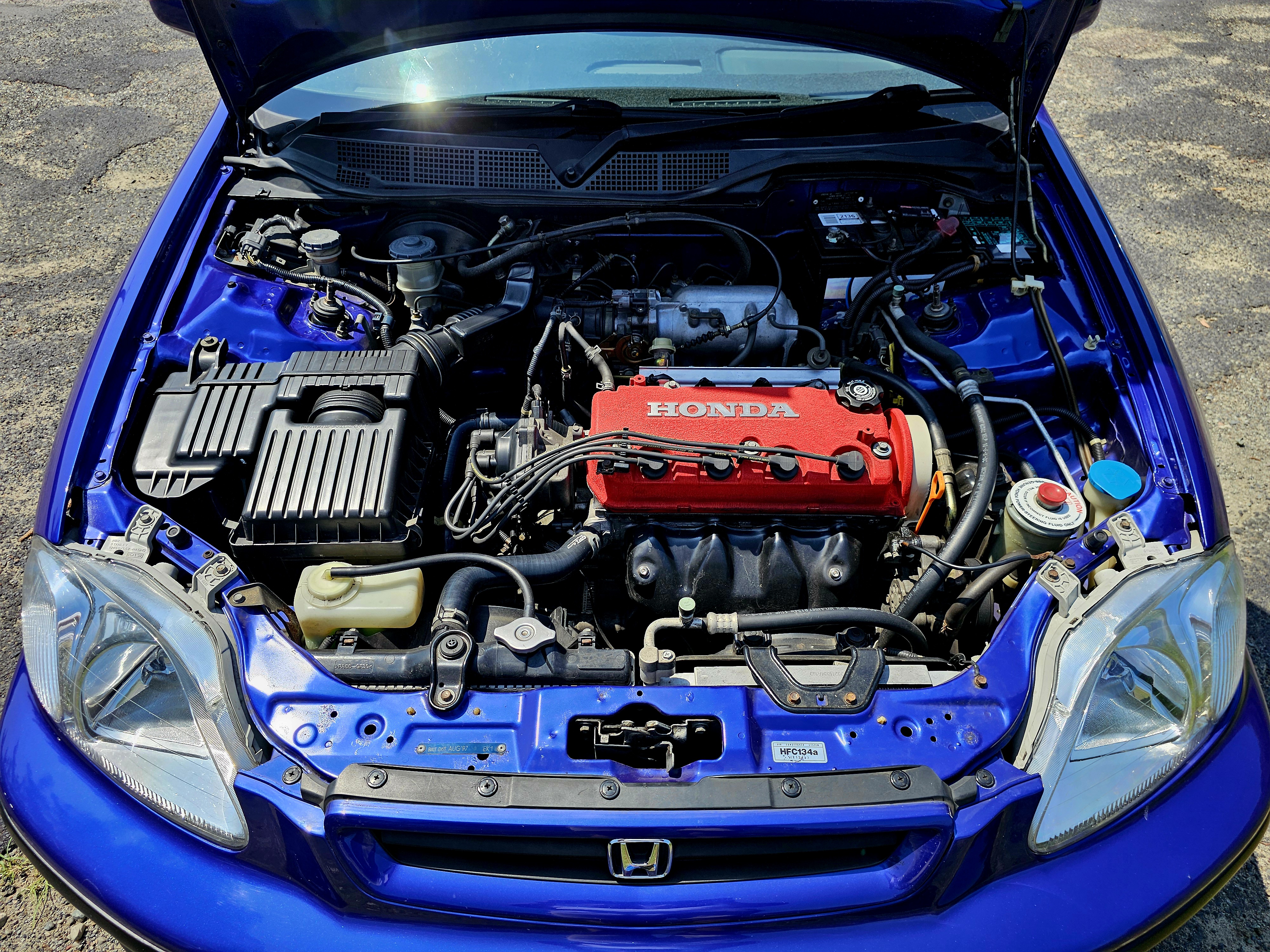 Finished modern classic engine bay with restored components